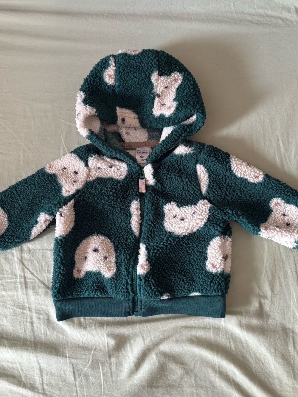 Carter’s Plush Bear Print Green Hooded Jacket